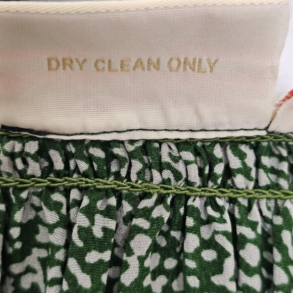 Rungolee Barcelona Embroidered Blouse Size XXS Silk Crepe V Neck Top Green Blue - Picture 6 of 6